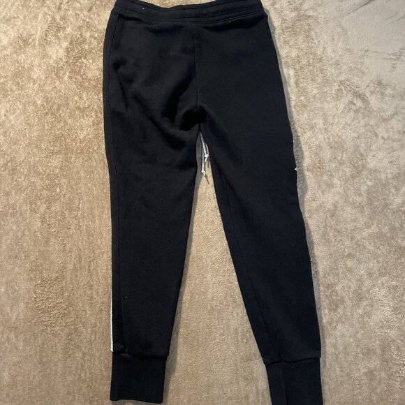 Victorias Secret PINK Pants Womens Sz S Flower Embroidered Black Joggers Mid Ris - Picture 3 of 8